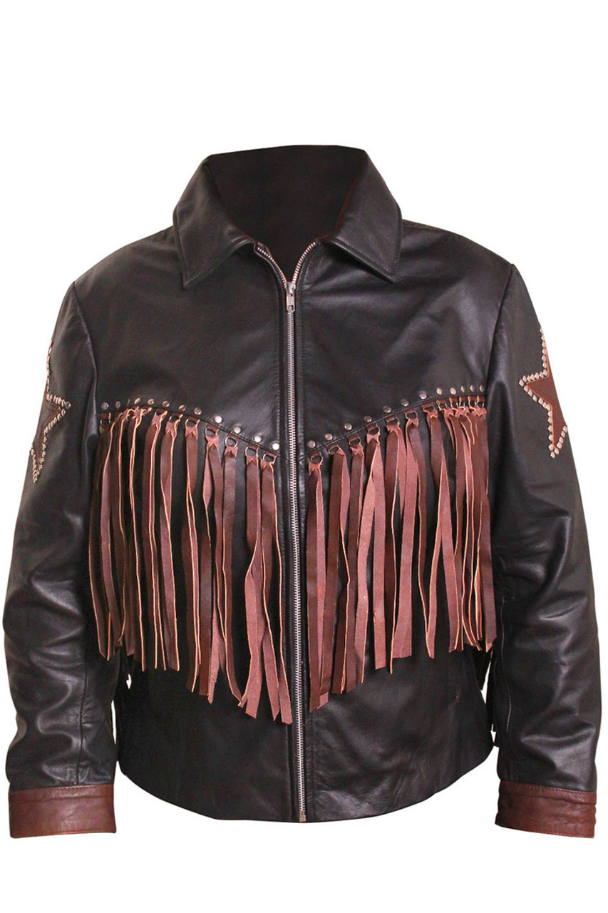 ★関税込★Margarin Fingers★STAR FAUX LEATHER JACKET★ Star Fringe Leather Jacket for Women | Feather Skin |