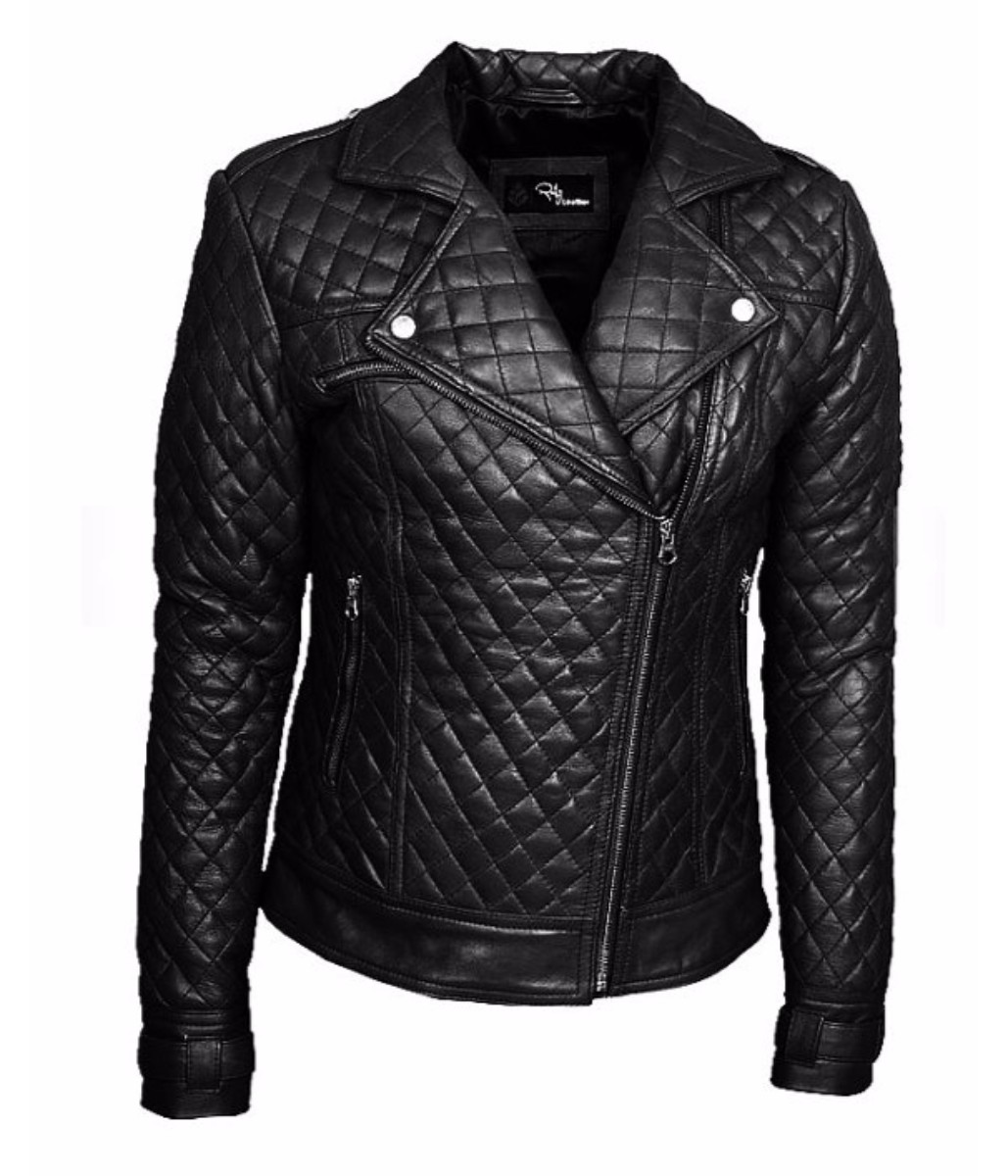 Women's Perfecto Quilted Black Genuine Leather Jacket