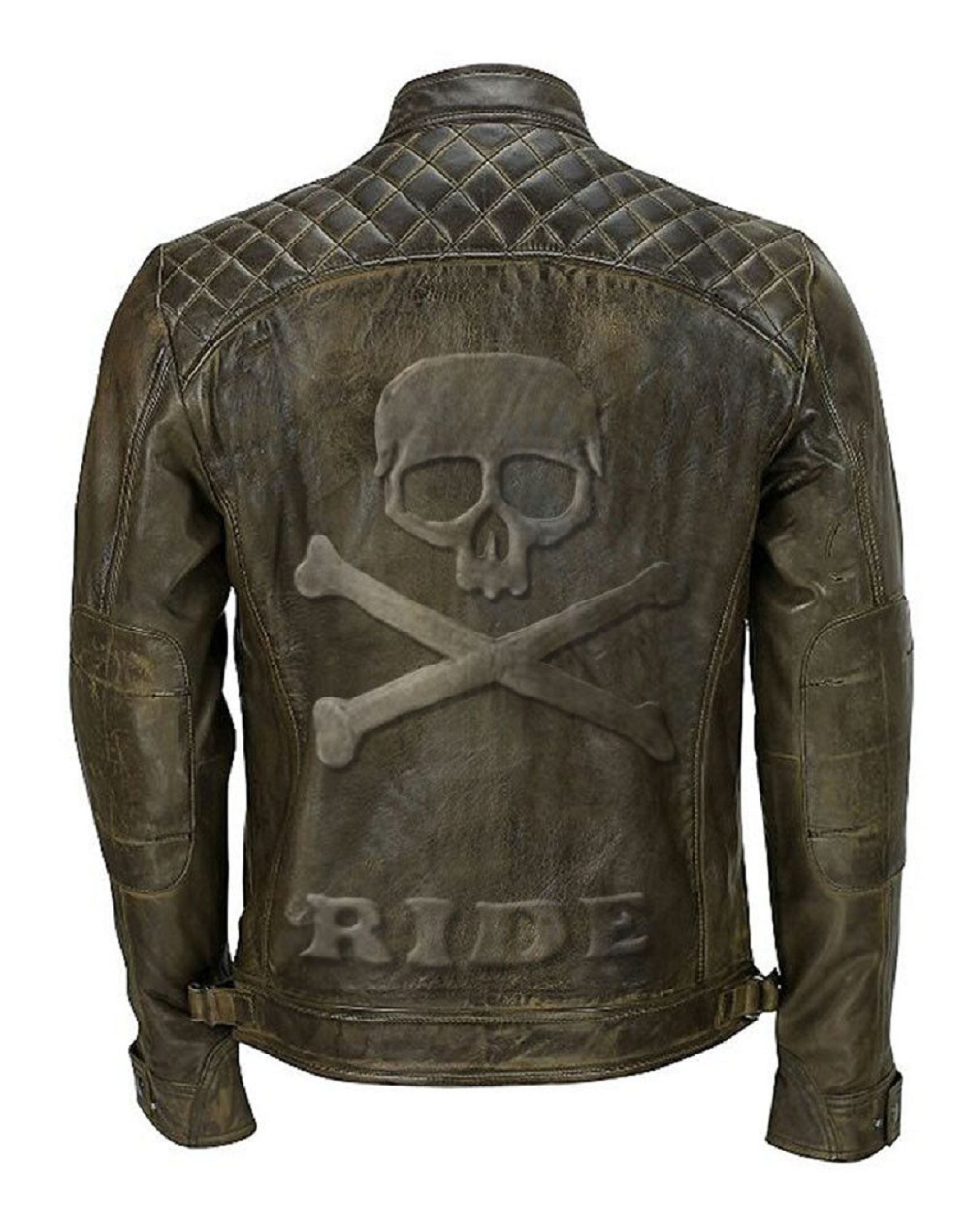 leather jacket with skull on back