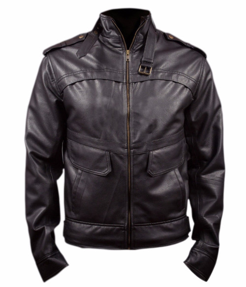 Air Force Bomber Jacket With Mock Collar And Removable Collar Belt ...