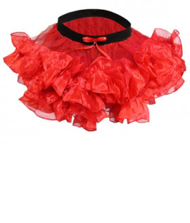 Tu Rung Ruffle Girls 2 Layers Red Short Ruffle Tutu Skirt