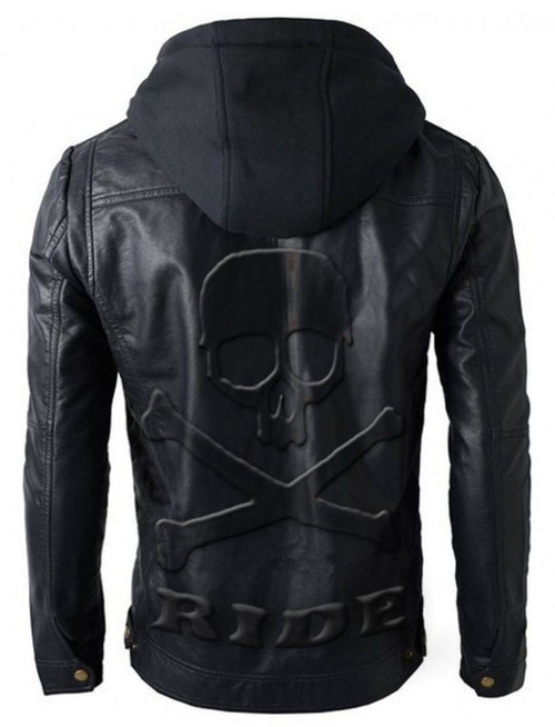 Brando Style Motorbike Genuine Leather Jacket Hoodie with Brando Style Motorbike Genuine Leather Jacket Hoodie with