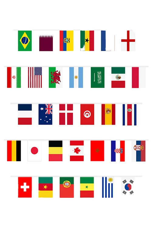 Flag Bunting 7M W/32 Flags World Cup Nylon | Feather Skin