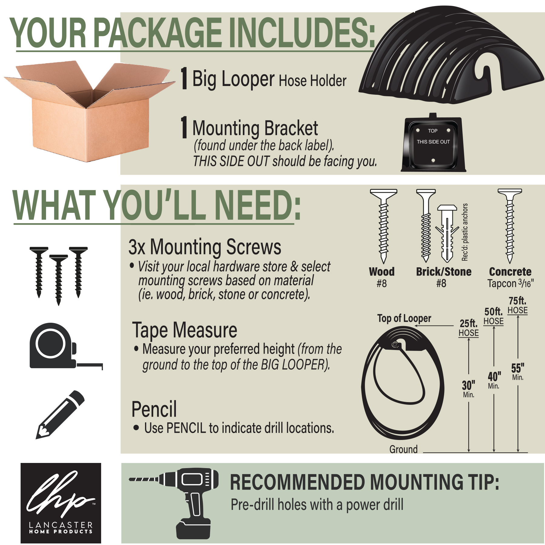 garden hose holder bracket installation torque settings screw pattern