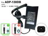 D1078 - Dell 130-Watts 19.5V 6.7A Power Adapter with Power Cord for Inspiron / XPS