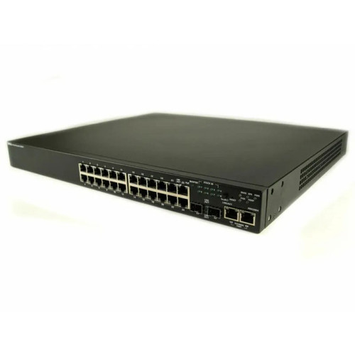PCT3524P - Dell 24-Port PoE 10/100Base-T Managed Stackable Fast Ethernet Switch 2 Shared SFP Ports Rack-Mountable