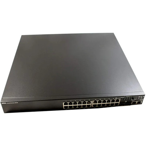 P324P4P - Dell PowerConnect 3524P 24 x Ports PoE 10/100Base-T + 2 x Shared SFP Ports Managed Rack-mountable Stackable Fast Ethernet Network Switch