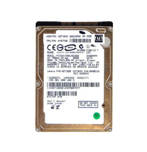 42T1028 - Lenovo Travelstar 80GB 5400RPM SATA 1.5Gb/s 8MB Cache 2.5-inch Hard Drive