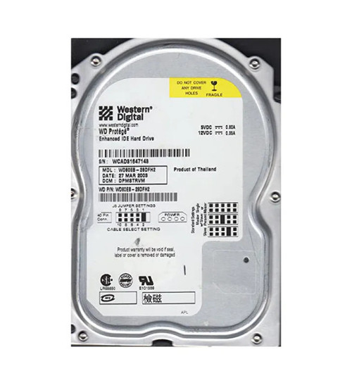 WD80EB-28DFH2 - Western Digital Protege 8GB 5400RPM EIDE 40-Pin 2MB Cache 3.5-Inch Hard Drive