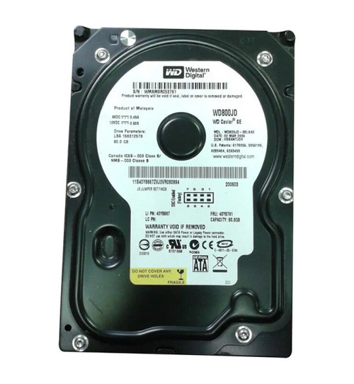 WD800JD-08LSA0 - Western Digital Caviar SE 80GB 7200RPM SATA 1.5Gb/s 8MB Cache 3.5-Inch Hard Drive