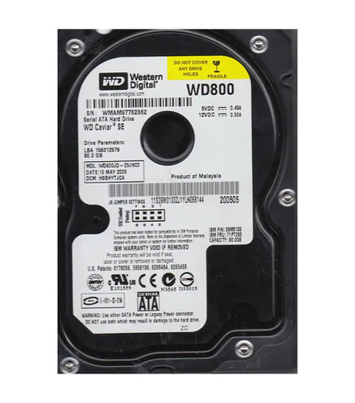 WD800JD-23JNC0 - Western Digital Caviar SE 80GB 7200RPM SATA 1.5Gb/s 8MB Cache 3.5-Inch Hard Drive