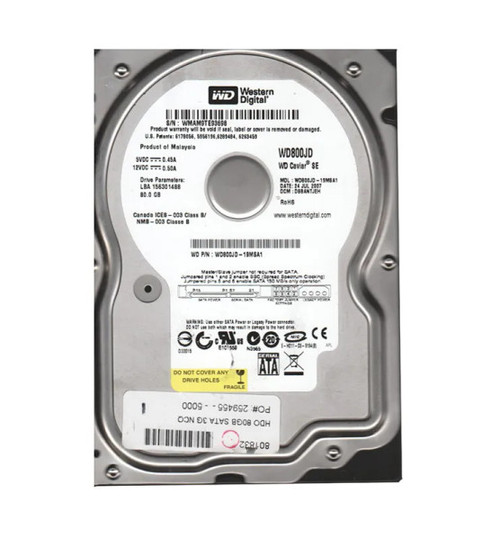 WD800JD-19MSA1 - Western Digital Caviar SE 80GB 7200RPM SATA 1.5Gb/s 8MB Cache 3.5-Inch Hard Drive