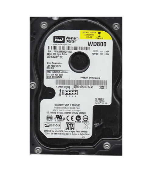 WD800JD-23LSA0 - Western Digital Caviar SE 80GB 7200RPM SATA 1.5Gb/s 8MB Cache 3.5-Inch Hard Drive