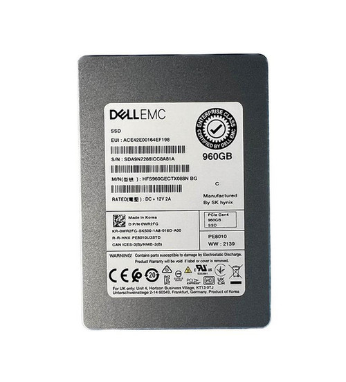 WR2FG - Dell 960GB Triple-Level Cell PCI Express NVMe 4.0 x4 Read Intensive 2.5-Inch Solid State Drive