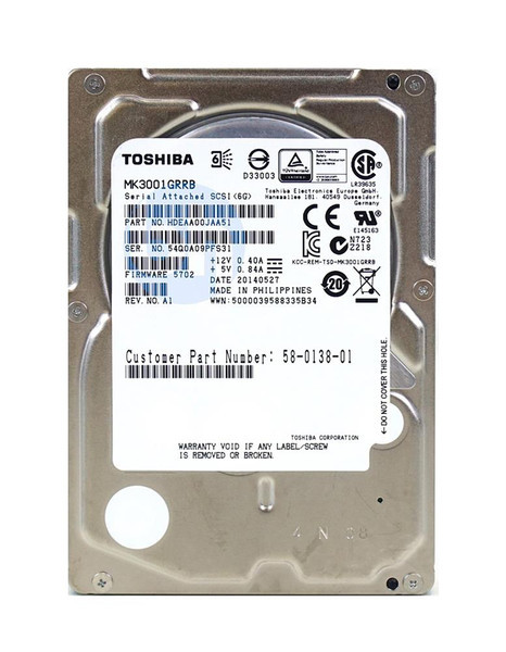 58-0138-01= - Cisco 300GB 15000RPM SAS 6Gb/S 2.5-Inch Hard Drive