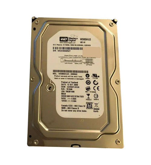 WD800AVJS - Western Digital AV 80GB 7200RPM SATA 3Gb/s 8MB Cache 3.5-Inch Hard Drive