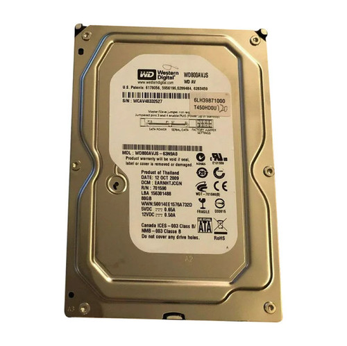 WD800AVJS-63N9A0 - WESTERN DIGITAL 80GB SATA 3Gb/s 7200RPM 8MB Cache 3.5-Inch Hard Drive for AV Applications
