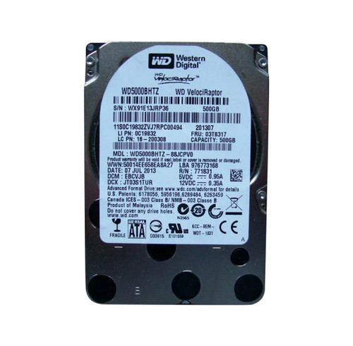 03T8317 - Lenovo 500GB 10000RPM SATA 6Gb/s 2.5-Inch Hard Drive for ThinkStation S30