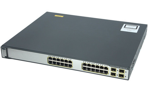 WS-C3750G-24PS-S - Cisco Catalyst 3750 24 x RJ-45 PoE + 2 x SFP Layer 3 Switch