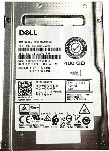 SDFBB86DAB01 - Dell 400GB Triple-Level Cell SAS 12Gb/s Write Intensive 2.5-Inch Solid State Drive