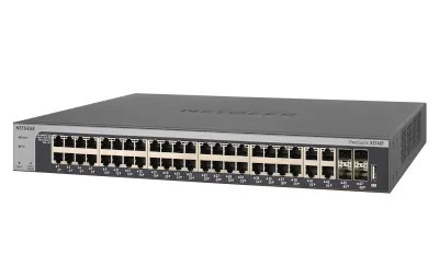 XS748T-100AJS - Netgear Prosafe XS748T 44 x RJ-45 Ports 10GBase-T + 4 x SFP+ Ports Layer3 Managed 1U Rack-mountable Gigabit Ethernet Network Switch