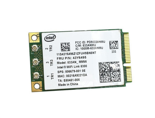 533ANMMW - Intel Ultimate N 5300 Dual Band 2.4GHz/5GHz 450Mbps 802.11a/b/g/draft-n Mini PCIe Wireless Adapter