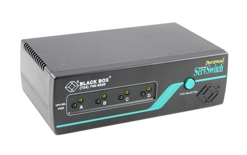 SW626A-R2 - Black Box 4 Port Kvm With Vga Supports Serial and PS/2 Mouse PS/2 Keybo