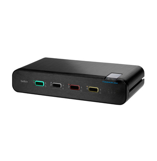 F1DN204KVM-UN-4 - Belkin 4-Ports Dual Head DP/HDMI to DP/HDMI KVM Switch