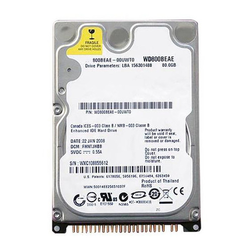 WD800BEAE - Western Digital Scorpio 80GB 5400RPM IDE Ultra ATA/100 ATA-6 2MB Cache 2.5-Inch Hard Drive