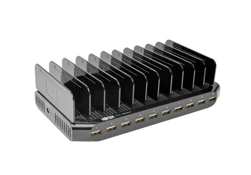 U280-010-ST - Tripp Lite 96-Watts 12V 8A 10-Ports USB Charging Station with Adjustable for Smartphone/Tablet
