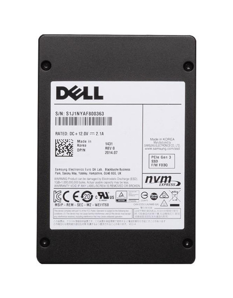 Y3XT2 - Dell 6.4TB Triple-Level Cell PCI Express NVMe 3.0 x4 Mixed Use 2.5-Inch Solid State Drive