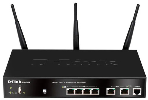 DSR-500N - D-Link Wireless Router IEEE 802.11n draft 3 x Antenna Yes No 54Mbps Wireless Speed 4 x Network Port 2 x Broadband Port Yes Rack-mountable
