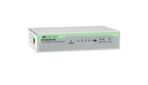 AT-GS900/5E - Allied Telesis 5-Port Gigabit Ethernet Network Switch Layer 2 Unmanaged 1000Base-T Rack-Mountable