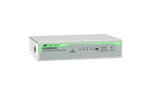 AT-GS900/5E-50 - Allied Telesis 5-Port Gigabit Ethernet Switch Layer 2 Unmanaged 1000Base-T Rack-Mountable Network Switch