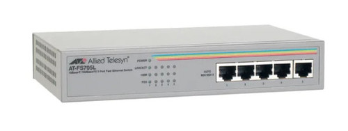 AT-FS705L-10 - Allied Telesis 5-Port Unmanaged 10/100Base-TX Ethernet Switch with internal P/S