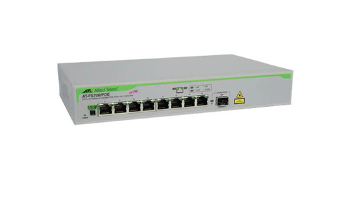 AT-FS708/POE - Allied Telesis 8-Port Ethernet Switch 8 x 10/100Base-TX LAN 1 x SFP Ethernet Switch