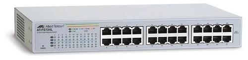 AT-FS724L-10 - Allied Telesis 24-Port 10/100Base-TX Fast Ethernet Layer 2 Unmanaged Rack-Mountable Network Switch