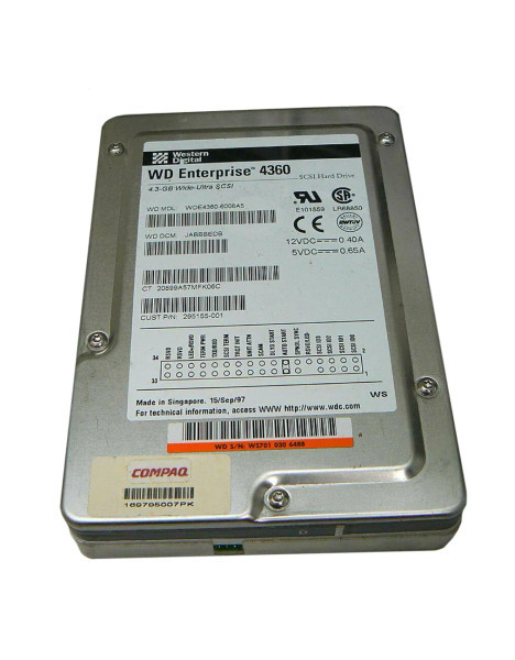 WDE4360S - Western Digital 4.3GB 7200RPM SCSI 512KB Cache 3.5-Inch Enterprise Hard Drive
