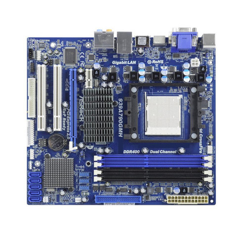 939A790GMH-BO-R - ASRock 939A790GMH Socket 939 AMD 790GX + SB750 Chipset AMD Athlon 64 FX/ 64 X2/ 64 Processors Support DDR 4x DIMM 5x SATA2 3.0Gb/s