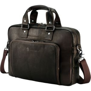 T9H72AA - HP Elite Carrying Case (Briefcase) for 14 Notebook Brown Nickel, Colombian Leather Handle, Shoulder Strap 10.5 Height x 15.5