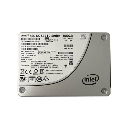 SSDSC2BA800G4P - Intel 800GB SATA 6Gb/s 2.5-Inch Multi-Level Cell Solid State Drive S3710 Enterprise SSD