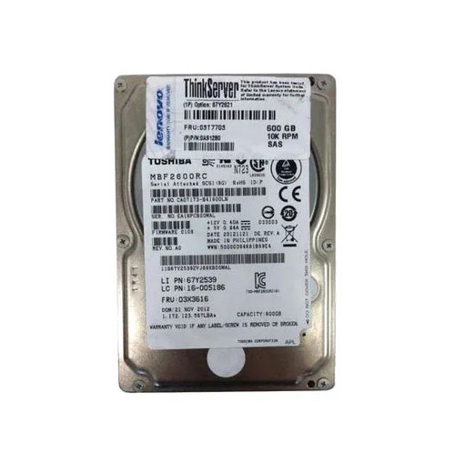 67Y2539 - Lenovo 600GB 10000RPM SAS 6Gb/s 16MB Cache 2.5-Inch Hard Drive