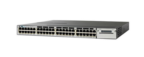 WS-C3750X-48P-E= - Cisco Stackable 48-Ports 10/100/1000Base-T RJ-45 POE + Manageable Layer2 Rack-mountable 1U Stackable Ethernet Switch