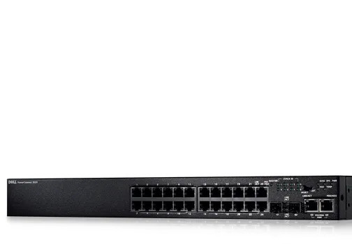 PC3524 - Dell 24-Port PoE 10/100Base-T Managed Fast Ethernet Switch 2 Shared SFP Ports Rack-Mountable Stackable