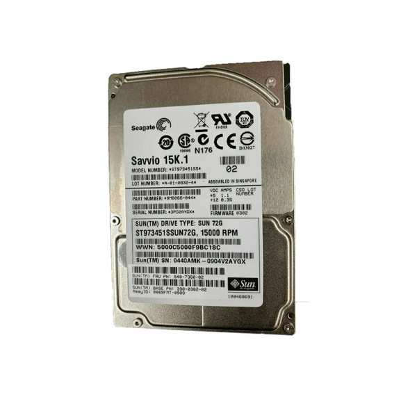 ST973451SSUN72G - SUN 73GB 15000RPM SAS 3Gbps 2.5-inch Internal Hard Drive 16MB Cache with Bracket for Blade and Fire Servers