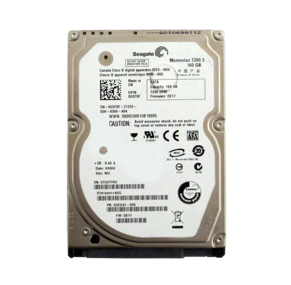ST9160411ASG - Seagate 160GB 7200RPM SATA 2.5-inch Laptop Hard Drive for Latitude E5400