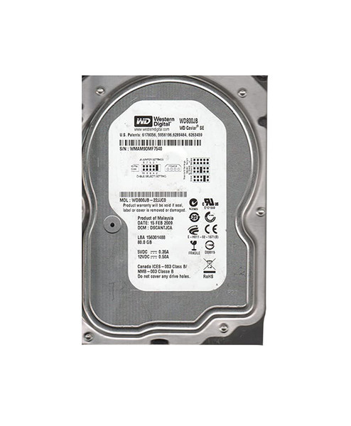 WD800JB-22JJC0 - Western Digital Caviar 80GB 7200RPM EIDE 8MB Cache 512 3.5-Inch Hard Drive