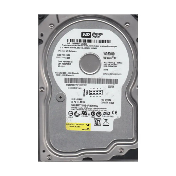 WD800JD-08MSA1 - Western Digital Caviar SE 80GB 7200RPM SATA 1.5Gb/s 8MB Cache 3.5-Inch Hard Drive