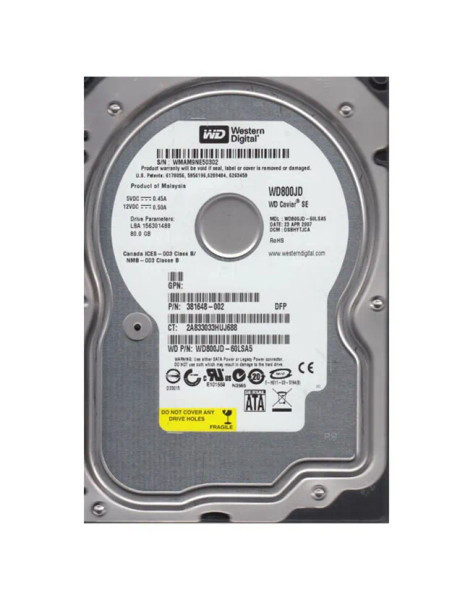 WD800JD-60LSA5 - Western Digital Caviar SE 80GB 7200RPM SATA 1.5Gb/s 8MB Cache 3.5-Inch Hard Drive