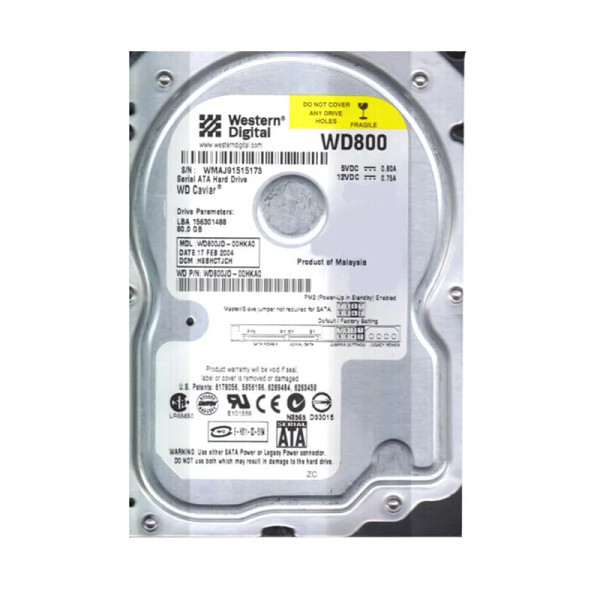 WD800JD-00HKA0 - Western Digital Caviar SE 80GB 7200RPM SATA 1.5Gb/s 8MB Cache 3.5-Inch Hard Drive